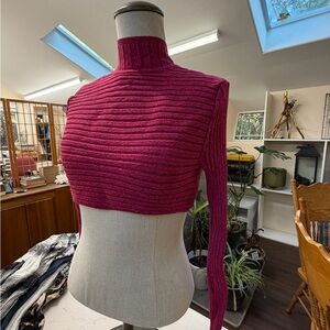 Ronny Kobo Collection Fuchsia Ribbed Turtleneck Sweater